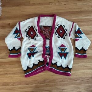 Zaraknit Chunky Knit Patterned Cardigan Sweater